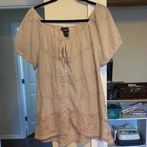 Lane Bryant Lacy Button Up Top Size 14/16